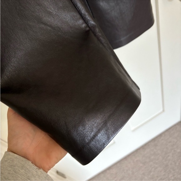 Wilfred the Melina Pant High-Waisted Vegan Leather Pants Rich Mocha Brown Size 2 - Picture 6 of 7